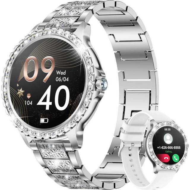 "Chronus Smart Watch for Women, Bluetooth Call 1.32"" Ladies Fitness  Sports (Silver)"