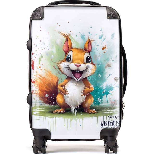 Warren Reed - Designer Happy Splashart Squirrel Suitcase Cabin, Multi