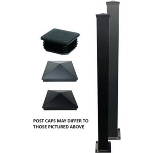 (Latch Post 100mm Sq x 2400mm Long) Harrogate Aluminium Grey Gate Post 100mm x 2400mm
