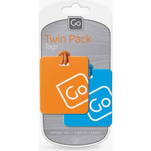 GO Travel Branded Pack of Two Woven Luggage Straps - Blue, Orange