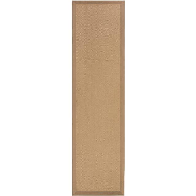 Herringbone Jute Border Stair Runner - Herringbone Border Natural