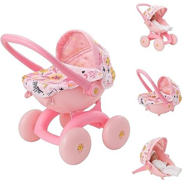BabyBoo Bambino Jungle Print 4-IN-1 Dolls Pram