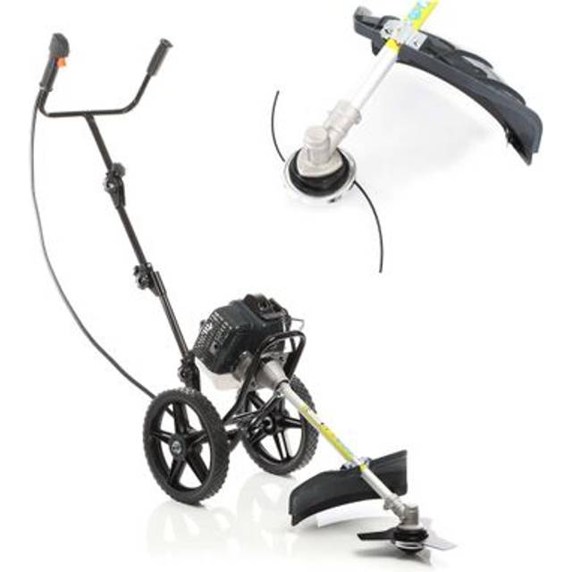 Wiltec Petrol Brushcutter with Wheels 1.9 kW 2-in-1 Device Garden Brush Saw and Lawn Trimmer