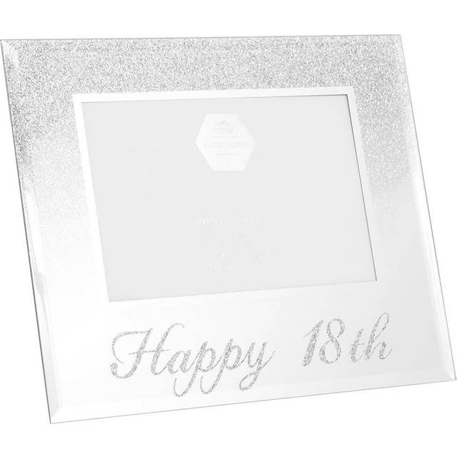 Happy 18th Silver Glitter Birthday Photo Frame Gift