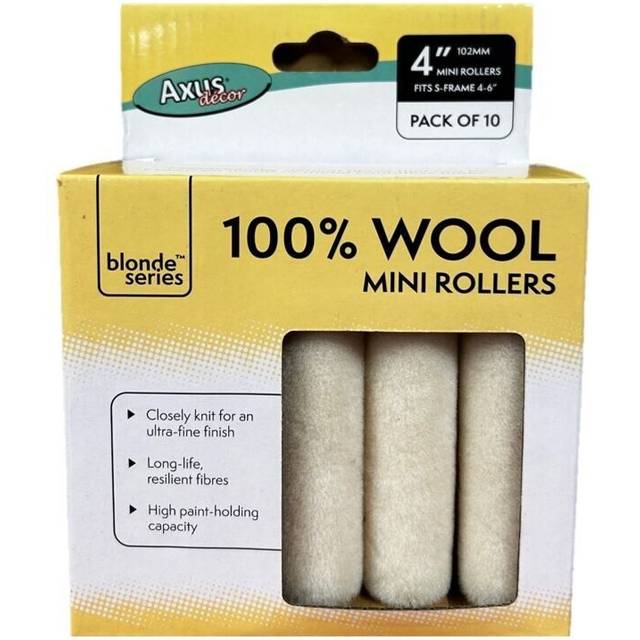 Axus Blonde 4" Mini Roller Kit 100% Natural Wool (10 Pack)