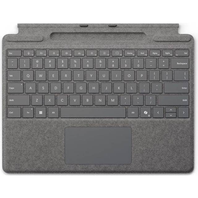 Surface Pro 10 TypeCover with CoPilot Button + No Pen but with Pen Store, Platin