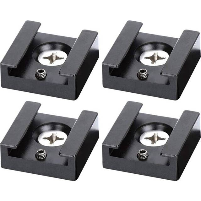 Cold Shoe Mount Aluminum Adapter Bracket Hot Shoe with 1/4 Thread for Camera Cage Flash Shoe Mount(4 PCS)