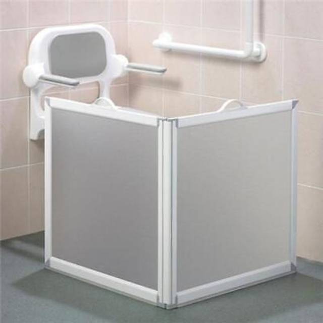 Akw 750mm high portable freeway shower screen, option of 2/3/4 panels & handles