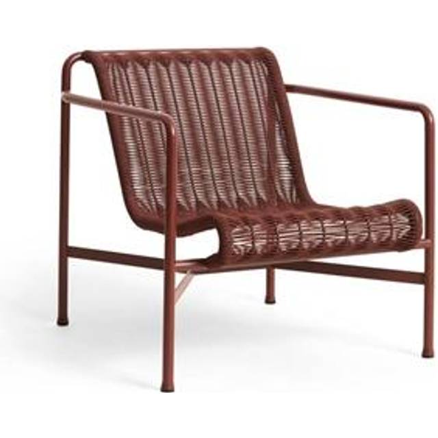HAY - Palissade Cord Lounge Chair Low - eisenrot/pulverbeschichtet/Sitzfläche Polyester/BxHxT 73x70x81cm - iron red (70.0 x 73.0 x 81.0cm)
