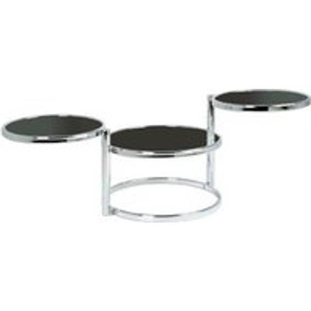 Moon Swivel Coffee Table In Black Glass With Chrome Frame