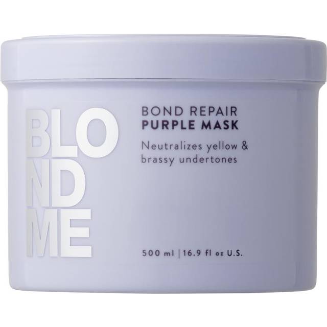 Schwarzkopf Professional Blondme Bond Repair Purple Mask Hårmaske til Neutralisere Gule Toner 500 ml 500ml