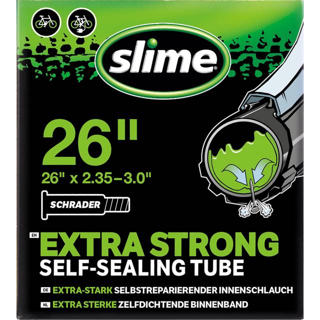 Slime 30096 cykel innerslang med slime punkterings tätningsmedel, självtätande, förebygga och reparera, Schrader-ventil 26 x 2,35-3,0