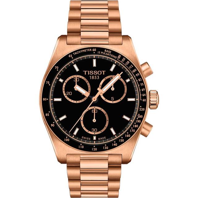 TISSOT PR516 Quartz Chronograph 40MM Black Dial Rose Gold PVD Men's Watch T149.417.33.051.00 / T1494173305100 - 40 mm