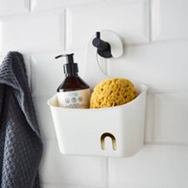 Small Plastic Shower Caddy - White