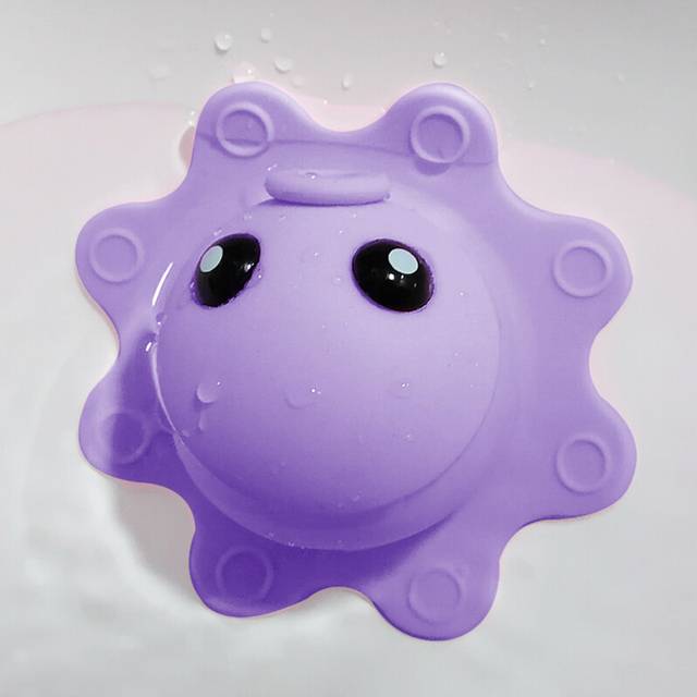 (Purple) Silicone Bath Tub Overflow Drain Cover Silicone Bathtub Overflow Cover