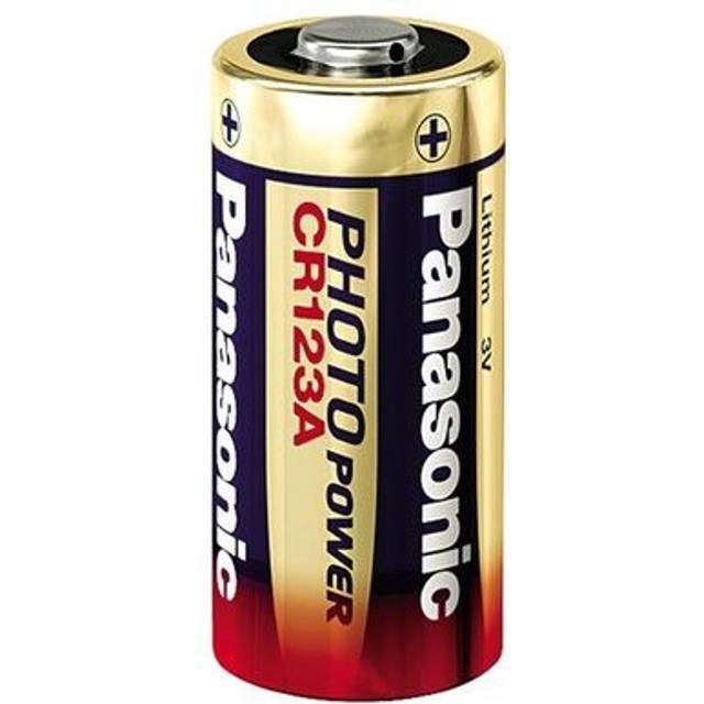 Panasonic CR123 cylindriskt litiumbatteri för lätta enheter med hög effektförbrukning som röklarm, inbrottslarm, pannlampor, kameror, 3V, 10 förpackningar (10 batterier).