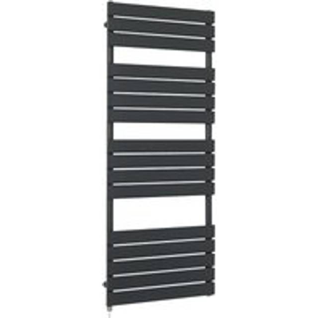 Lustro Electric - Modern Anthracite Flat Panel Heated Towel Rail Radiator with Simple Heating Element - 1500mm x 600mm - Milano