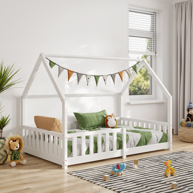 Flair Explorer Small Double Play House Bed White Wooden