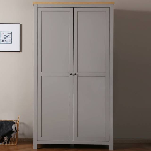 Wiltshire Double Door Grey Wardrobe - Home Garden Direct
