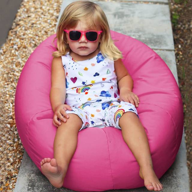 rucomfy Kids Small Indoor Outdoor Bean Bag - Cerise