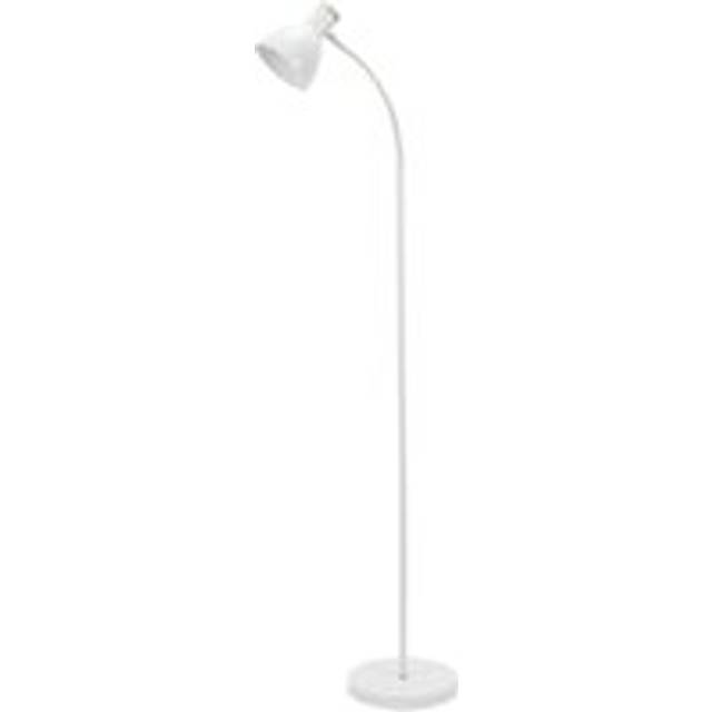 Woody White Metal Dome Shade Wooden Base Freestanding Floor Lamp with led Bulb