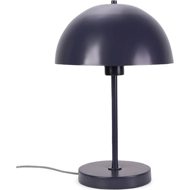 Valuelights - Stassi Navy Blue Single Stem Bedside Table Lamp with Dome Lampshade - led Bulb Included