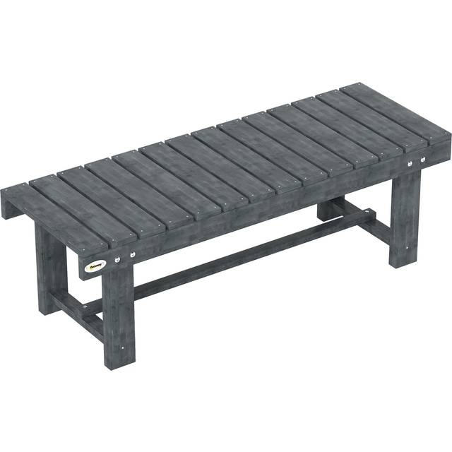 Outsunny Wooden Bench Carbonised 2 Seater 1.1m