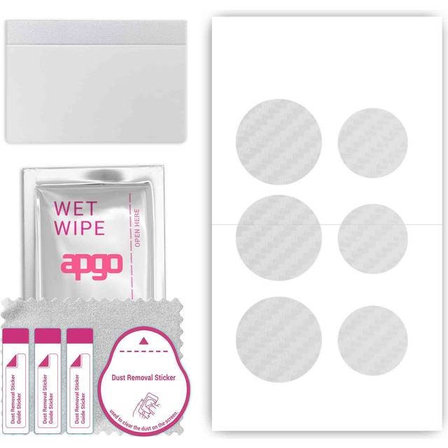 apgo Protective Skin Sticker for the back compatible with Apple AirTag, Wrap Film, Foil, Vinyl - Pattern Transparent Carbon