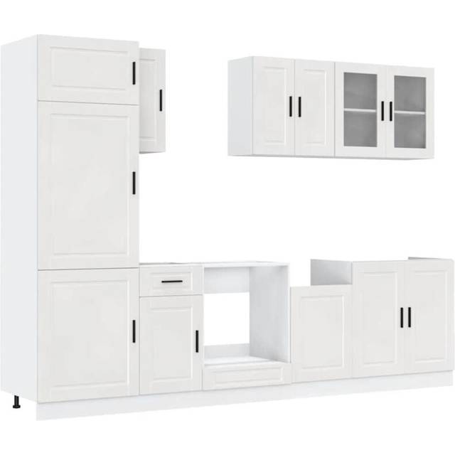 (high gloss white) vidaXL 8 Piece Kitchen Cabinet Set Kalmar Old Wood Engineered Wood