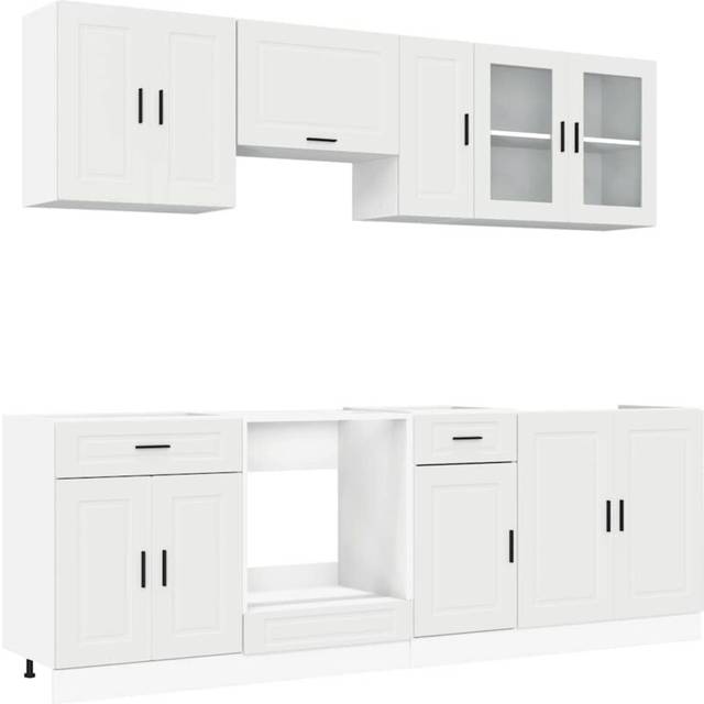 vidaXL 8 Piece Kitchen Cabinet Set Porto White Engineered Wood