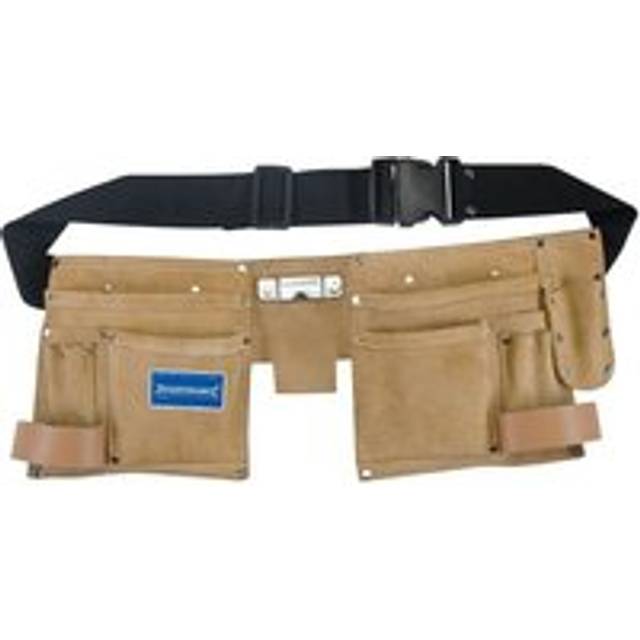 11 Pocket Twin Pouch Suede Leather Tool Belt 300mm x 200mm Hammer Loop Holder