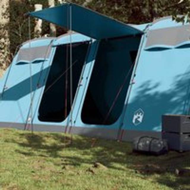 Family Tent Tunnel 10-Person Blue Waterproof - One Size