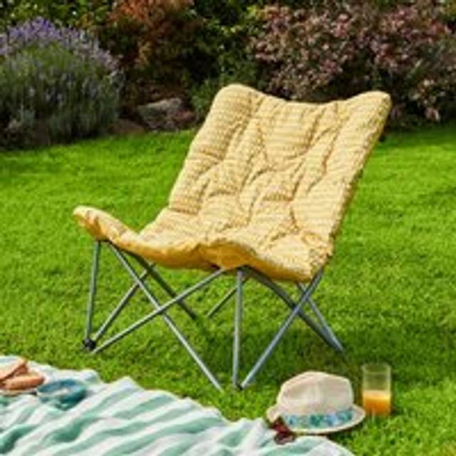 Padded Yellow Ochre Camping Chair - Yellow-Ochre