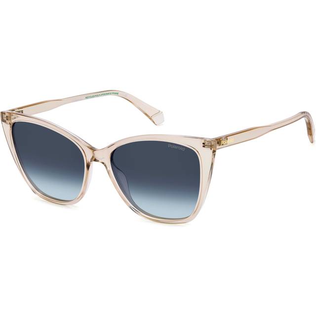Polaroid Woman PLD 4181/S FWM/Z7 Sunglasses Polycarbonate Nude Blue Squared Polarized Shaded