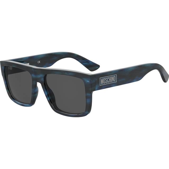 Moschino Man MOS187/S 38I/IR Sunglasses Acetate Blue Grey Squared Normal