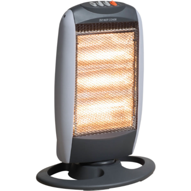 Daewoo 1200w portable oscillating halogen heater home office electric 3 settings