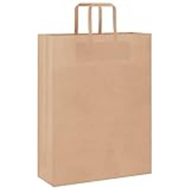 (brown, 21 x 11 x 31 cm) vidaXL Paper Bags 50 pcs with Handles White 54x15x49 cm Paper Grocery Bag