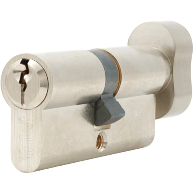 Yale euro turn cylinder 6 pin 90mm satin 40-10-40