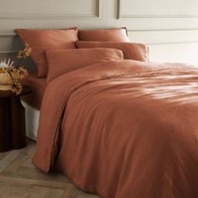 Helm 100% Washed Hemp Duvet Cover - terracotta - DOUBLE (200X200cm)