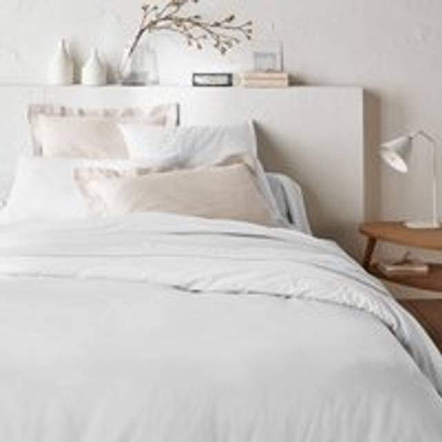 Scenario Plain Cotton Duvet Cover - White - SINGLE (140X200cm)