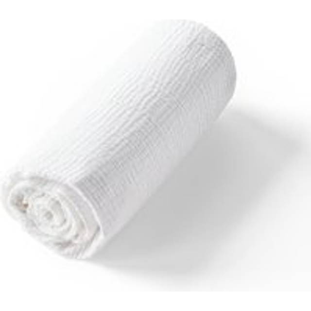 Yafa 100% Organic Cotton Muslin 200 Thread Count Fitted Sheet - White - DOUBLE (140X190CM)