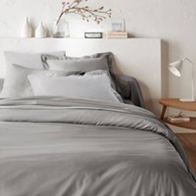 Scenario Plain Cotton Duvet Cover - charcoal grey - DOUBLE (200X200cm)