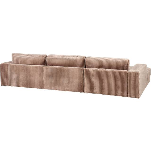 Beliani Right Hand 4 Seater Jumbo Cord Corner Sofa Light Brown Lofoten, Brown