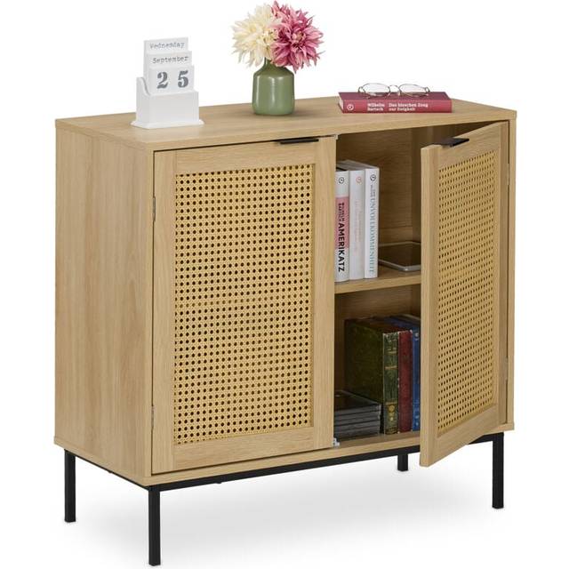 Sideboard 76x80x35 cm kitchen storage cabinet 2 doors living room cupboard