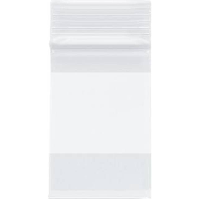 "Plymor 2"""""""" x 3"""""""" (Pack of 100)  4 Mil with White-Block Heavy Duty Zipper Reclosable Plastic Bags"