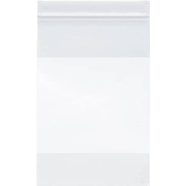 "Plymor 6"""""""""""""""" x 9"""""""""""""""" (Pack of 200)  4 Mil with White-Block Heavy Duty Zipper Reclosable Plastic Bags"