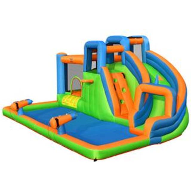 6 in 1 Inflatable Water Slide Kids Water Park for Lawn Yard (without Blower)