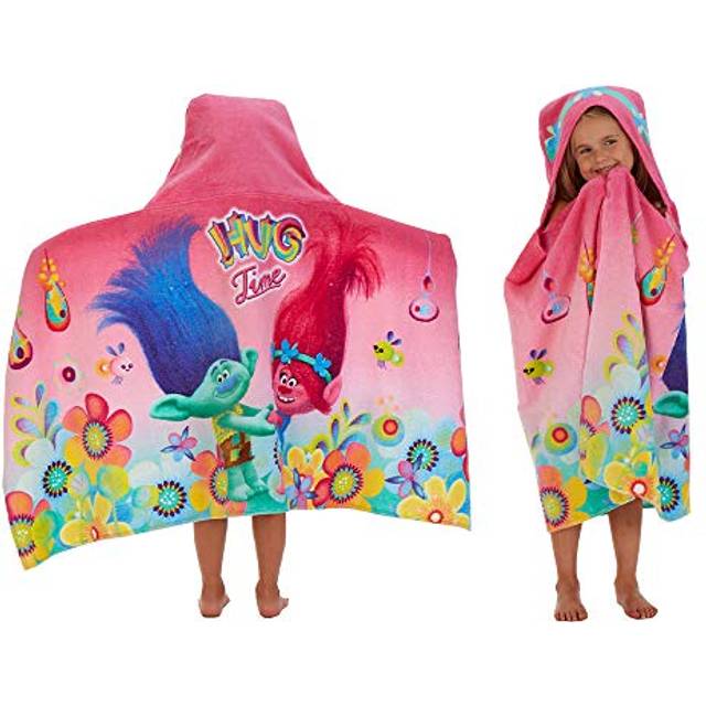 Trolls Bath/Pool/Beach Cotton Terry Hooded Towel Wrap, 24 In x 50 In, By Franco Kids