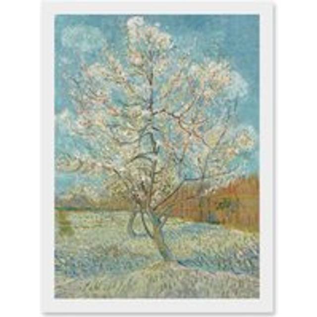 Van Gogh The Pink Peach Tree Painting Artwork Framed Wall Art Print A4 - White - One Size