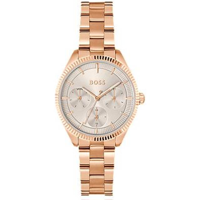 Gold-tone watch with fluted bezel - Gold tone